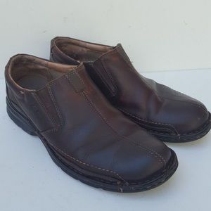 Clarke Brown Leather Split Toe Casual Loafers Men
